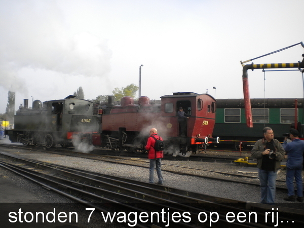 stonden 7 wagentjes, netjes op een rij...