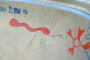 Skateboard pit graffiti