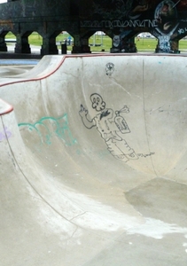 Skateboard pit graffiti