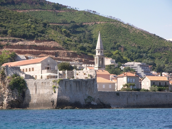 Montenegro, Zicht op Budva, oude stad