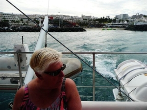 20120310 11u24 Jeannine op de catamaran  Spanje Tenerife colon gu