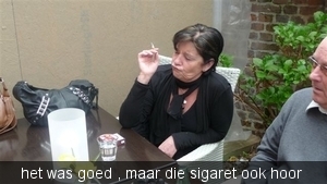 na het eten kan een sigaret toch smaken hoor