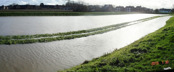 Het bufferbekken na den dooi eind jauari 2013.