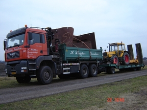 Tractor op dieplader