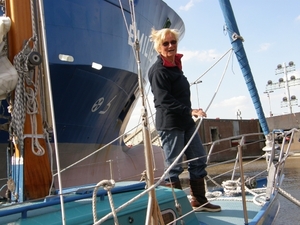 Samen met Angelika in de sluis van Brunsbuttel