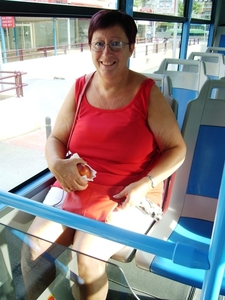 jeannine op de bus