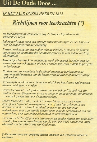 1872 - Reglement voor de leerkracht