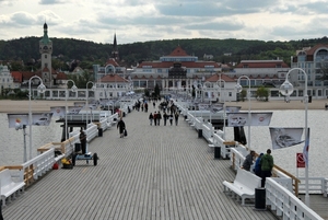 Sopot, kuuroord met houten pier (500m)