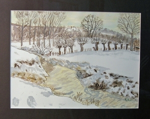 in de sneeuw