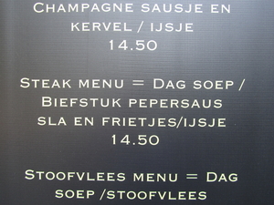 Menu van Bompa