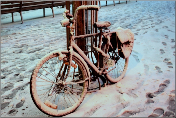 sneeuw,antwerpen,fiets,groenplaats,november