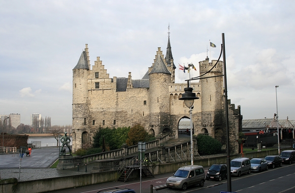 Het Steen,Antwerpen,water,lucht,november,herfst