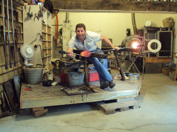 bij de glasblazer in Orvelte