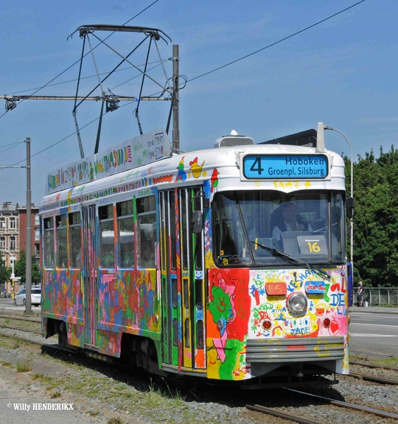 7060 'KINDERTRAM' lijn 4 BORSBEEKSEBRUG 20150611