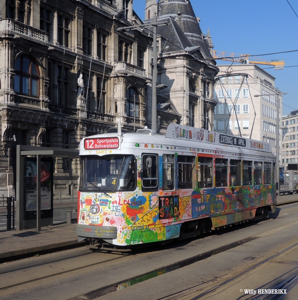 7060 lijn12 'KINDERTRAM' Halte NATIONALE BANK 20160217 (1)