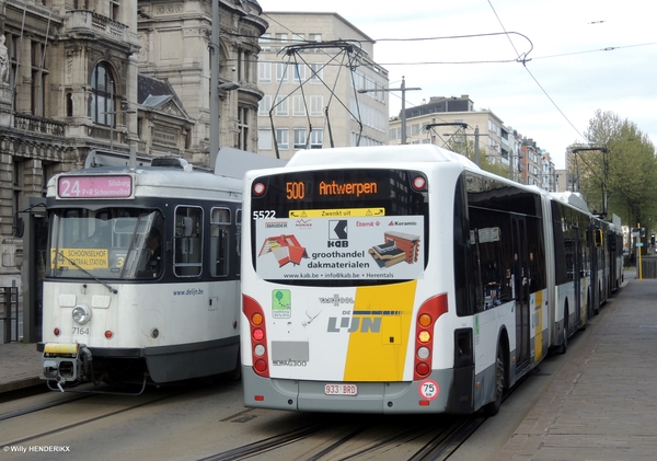 7164-7123 lijn 24  & autobus 5522 lijn 500 NATIONALE BANK 2017041