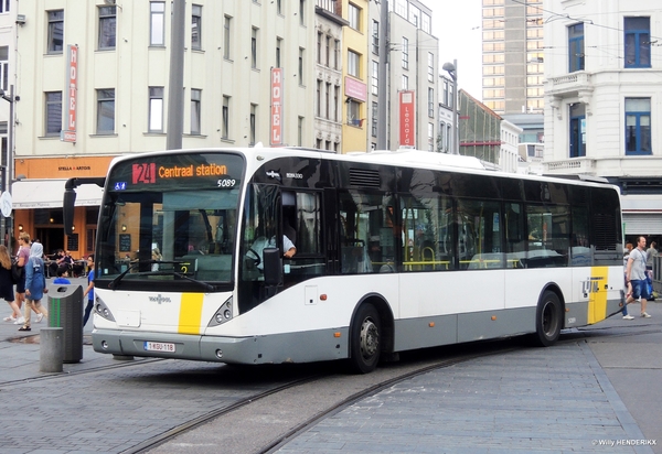 5089 lijn24 pendelbus Antwerpen-Centraal - Silsburg i.v.v. Trams 