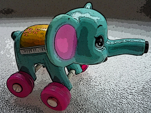 Blauwe olifant