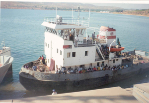 de sterke Congolese SNCZ sleepboot Zongwe