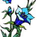 glitterbloem in het blauw