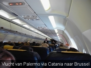 Vlucht van Palermo via Catina naar Brussel