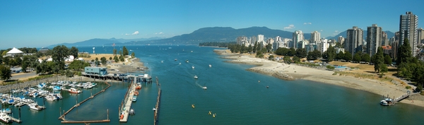 9 Vancouver _English Bay zicht vanaf de Burrard Bridge