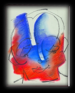 gezicht rood en blauw  57