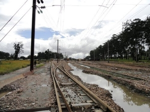 spoorweg in Kolwezi , deze zijn nog niet vervrongen zoals de mees