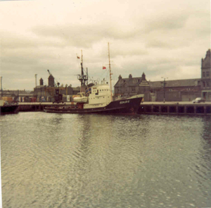 de Scaldis in de Schotse haven van Aberdeen 1973