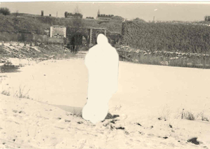 Bakkersvest in winter 1962 , voor dichtgevrozen water