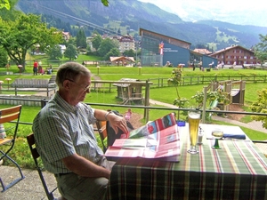 Op het terras van rest.Schonegg in Wengen