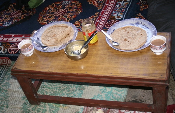 Lamayuru : ons logement : ons ontbijt