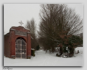 wandeling naar Everbeek boven in de sneeuw 20 jan.-51