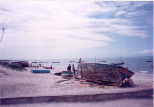herstelling dhows op het strand rond Dar