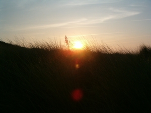 Zonsondergang op het strand van Cabourg