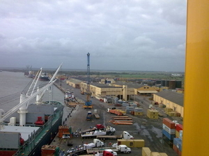 zicht op haven in  Beira