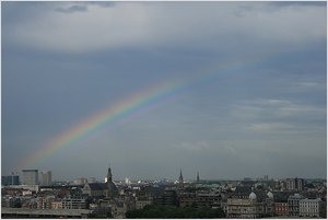 Rainbow over the city....