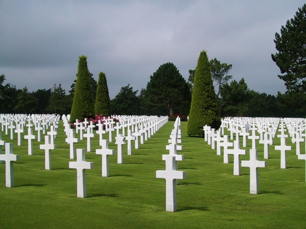 Normandie _Amerikaans kerkhof in Colleville-sur-Mer , overzicht.