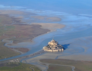 Normandie _Mont St-Michel, luchtzicht