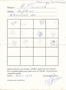 Klantenkaart 1981