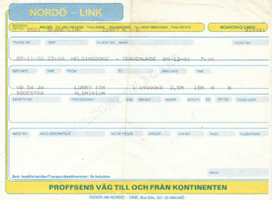 Ticket Nordo Line Malmo - Zweden