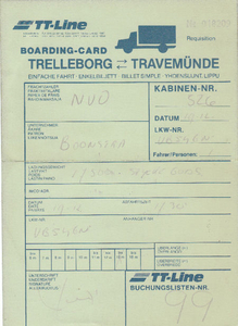 Boarding Card TT Line