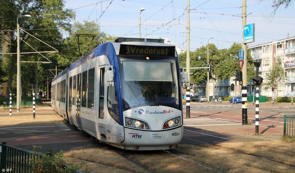 RandstadRail-voertuig 4022 op tramlijn 9