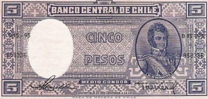 Chili 1948-1949 5 pesos a