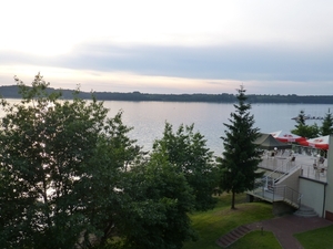 Het meer vanuit onze hotelkamer..