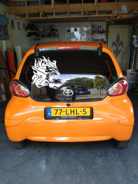 Caroline's auto achterkant