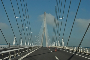 Pont de Normandie in Honfleur, langste tuibrug in Europa