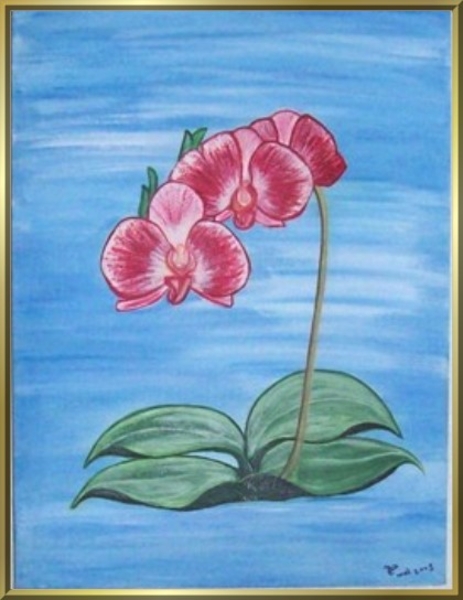 orchide1 -30 x 40 op doek (acryl)