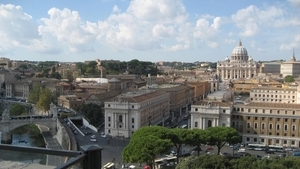 zicht op Rome vanop Castel Sant'Angelo