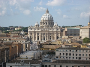 zicht op St Pieters vanop Castel Sant'Angelo